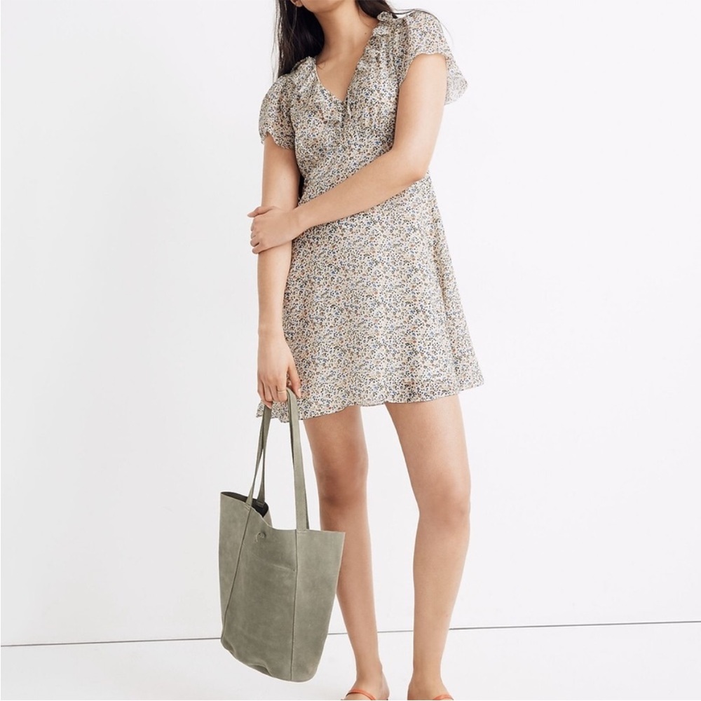 Madewell Silk Ruffle-Neck Mini Dress (6)